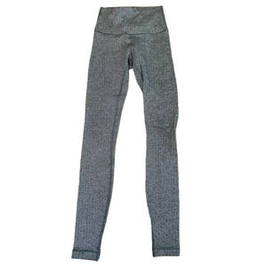 LULULEMON BLACK TWEED LIKE ATHLETIC LEGGINGS SIZE 2